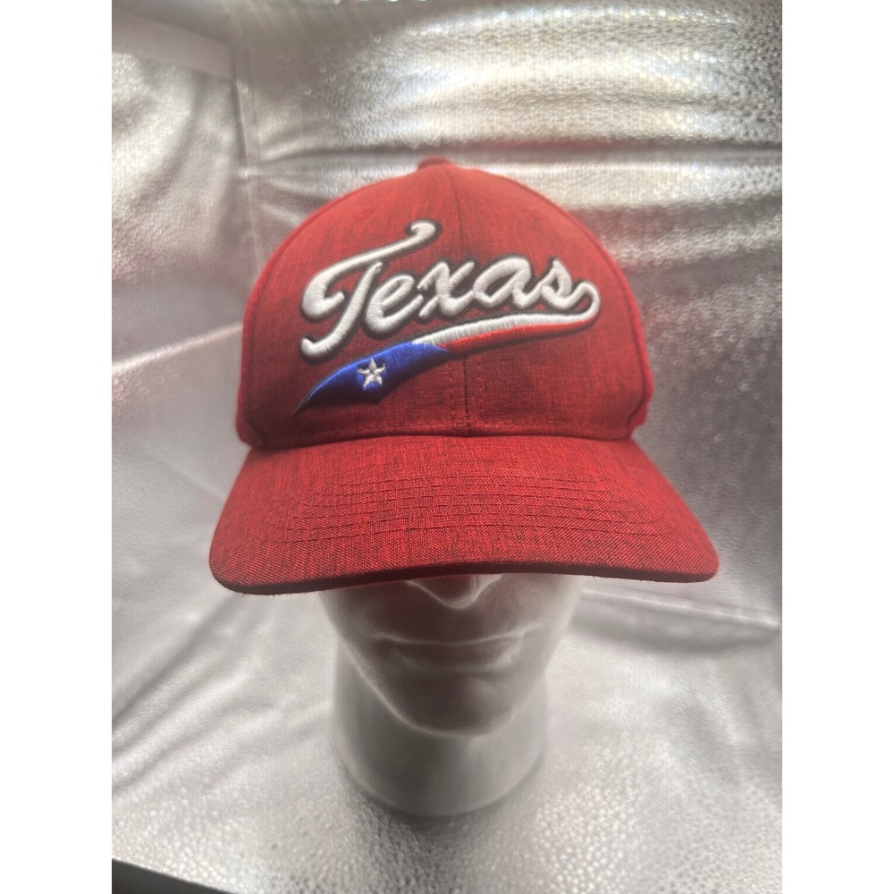 Pit Bull Texas Red Adjustable Baseball Cap Hat Script Logo Mens Embroidery